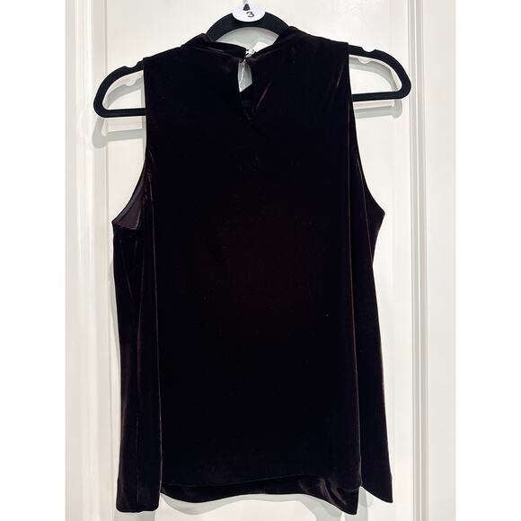 MSRP $325 | NWT Theory High Cowl Top Chocolate Brown Velvet Size M SAME DAY SHIP - Picture 3 of 6
